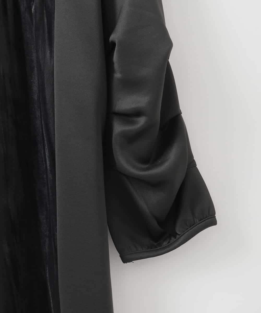 ZMECE01130 al'aise modulation(アレーズモジュレーション) ベロアジョイントジャージーワンピース ブラック