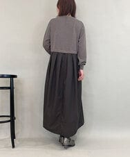 ZMECE02180 al'aise modulation(アレーズモジュレーション) 【セットアイテム】サイドリボンニットベスト×切り替えフレアワンピース ブラウン