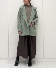 ZMECE02180 al'aise modulation(アレーズモジュレーション) 【セットアイテム】サイドリボンニットベスト×切り替えフレアワンピース ブラウン