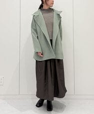 ZMECE02180 al'aise modulation(アレーズモジュレーション) 【セットアイテム】サイドリボンニットベスト×切り替えフレアワンピース ブラウン