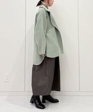 ZMECE02180 al'aise modulation(アレーズモジュレーション) 【セットアイテム】サイドリボンニットベスト×切り替えフレアワンピース ブラウン