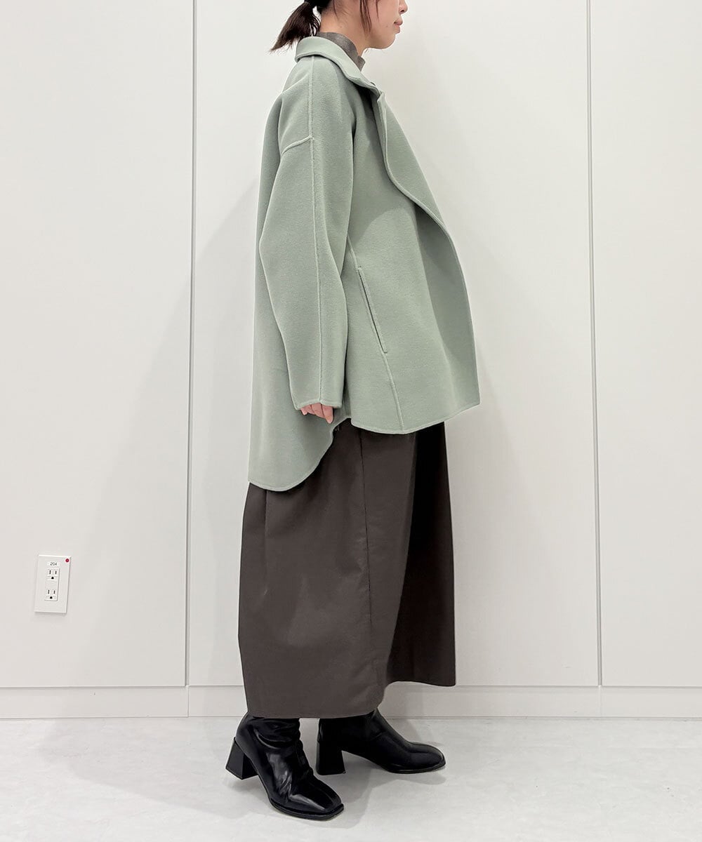 ZMECE02180 al'aise modulation(アレーズモジュレーション) 【セットアイテム】サイドリボンニットベスト×切り替えフレアワンピース ブラウン