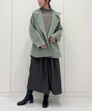 ZMECE02180 al'aise modulation(アレーズモジュレーション) 【セットアイテム】サイドリボンニットベスト×切り替えフレアワンピース ブラウン