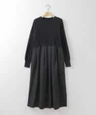 ZMECE02180 al'aise modulation(アレーズモジュレーション) 【セットアイテム】サイドリボンニットベスト×切り替えフレアワンピース ブラック