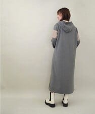 ZMECE03168 al'aise modulation(アレーズモジュレーション) 異素材ジョイント起毛ジャージーワンピース グレー