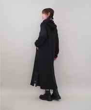 ZMECE03168 al'aise modulation(アレーズモジュレーション) 異素材ジョイント起毛ジャージーワンピース ブラック