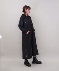 ZMECE03168 al'aise modulation(アレーズモジュレーション) 異素材ジョイント起毛ジャージーワンピース ブラック