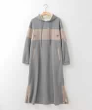 ZMECE03168 al'aise modulation(アレーズモジュレーション) 異素材ジョイント起毛ジャージーワンピース グレー