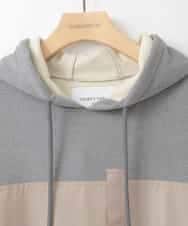 ZMECE03168 al'aise modulation(アレーズモジュレーション) 異素材ジョイント起毛ジャージーワンピース グレー