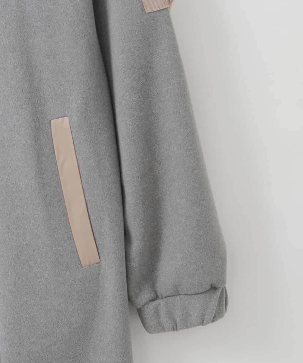 ZMECE03168 al'aise modulation(アレーズモジュレーション) 異素材ジョイント起毛ジャージーワンピース グレー