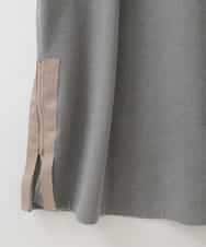 ZMECE03168 al'aise modulation(アレーズモジュレーション) 異素材ジョイント起毛ジャージーワンピース グレー