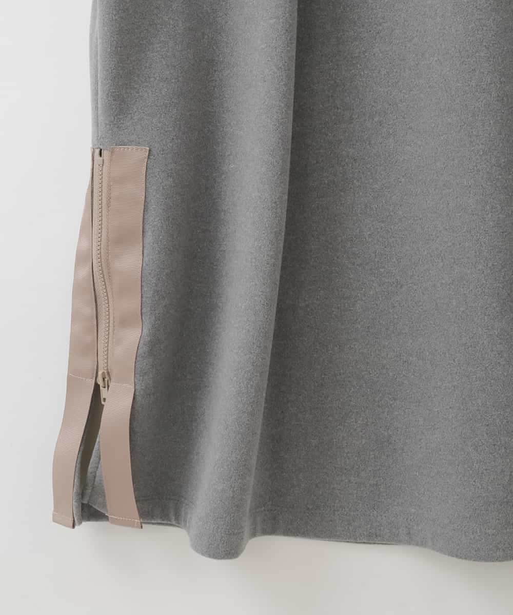 ZMECE03168 al'aise modulation(アレーズモジュレーション) 異素材ジョイント起毛ジャージーワンピース グレー