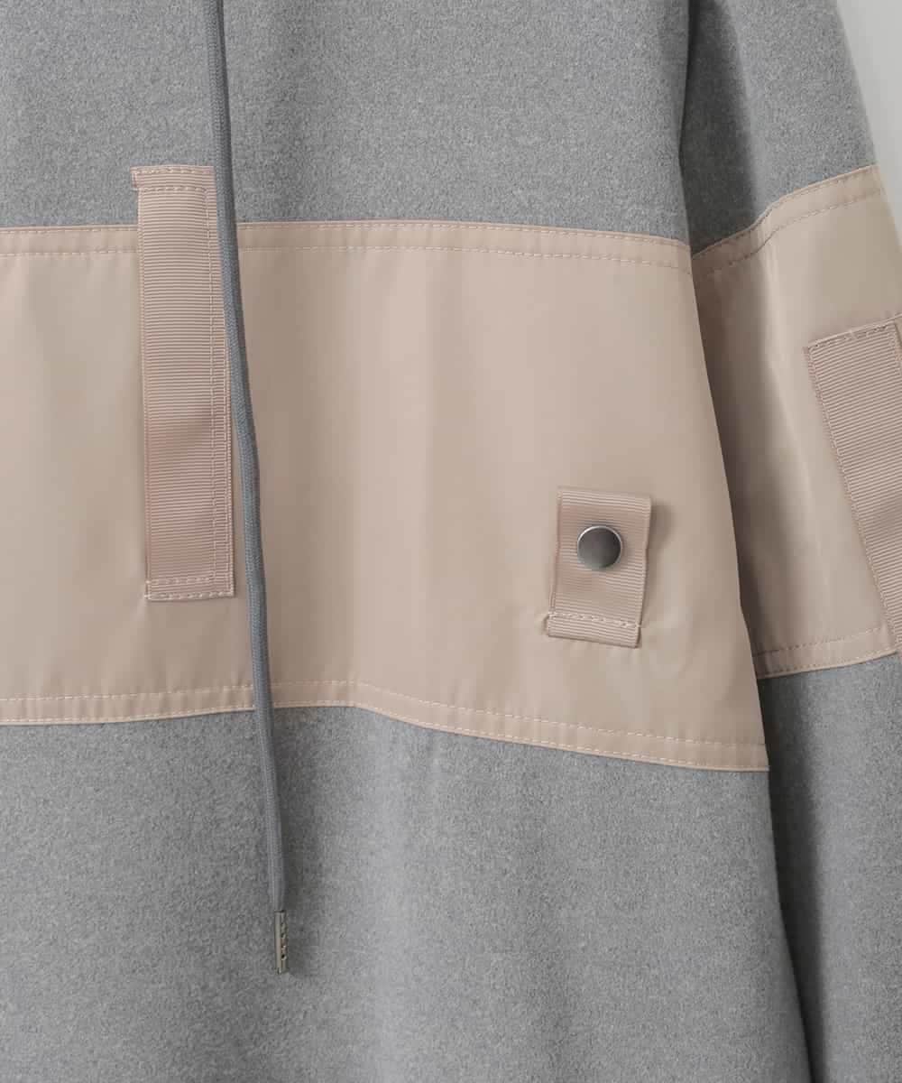 ZMECE03168 al'aise modulation(アレーズモジュレーション) 異素材ジョイント起毛ジャージーワンピース グレー