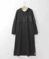 ZMECE03168 al'aise modulation(アレーズモジュレーション) 異素材ジョイント起毛ジャージーワンピース ブラック