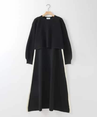 ZMECE04190 al'aise modulation 【洗える】セットアップ風ニットワンピース