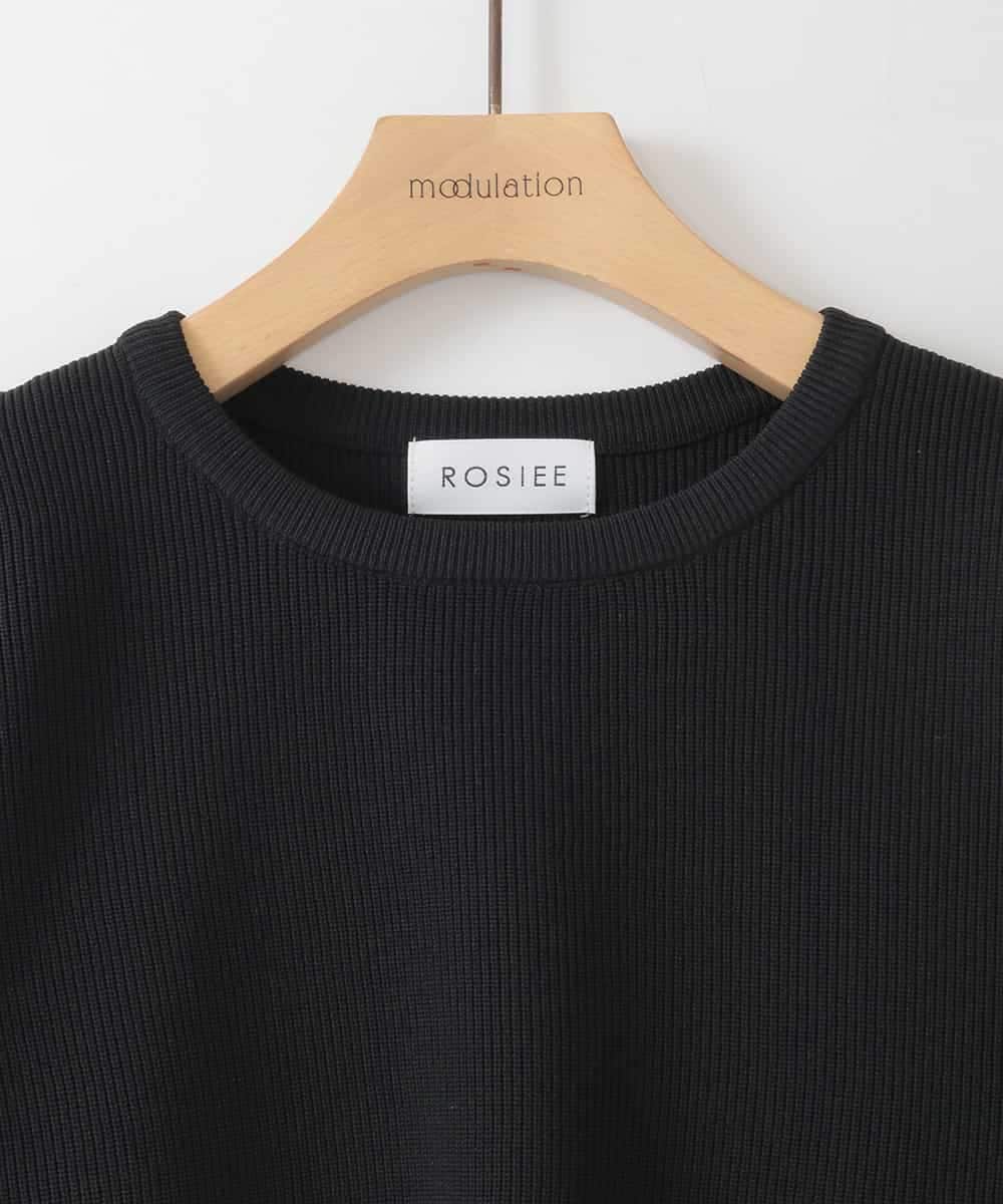 ZMECE04190 al'aise modulation(アレーズモジュレーション) 【洗える】セットアップ風ニットワンピース ブラック