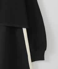 ZMECE04190 al'aise modulation(アレーズモジュレーション) 【洗える】セットアップ風ニットワンピース ブラック