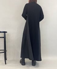 ZMECE08200 al'aise modulation(アレーズモジュレーション) 【洗える】異素材MIXニットワンピース ブラック