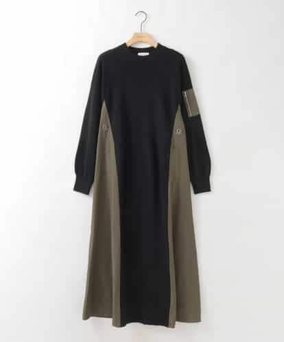 ZMECE08200 al'aise modulation 【洗える】異素材MIXニットワンピース