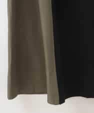 ZMECE08200 al'aise modulation(アレーズモジュレーション) 【洗える】異素材MIXニットワンピース カーキ