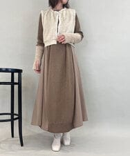 ZMECE38180 al'aise modulation(アレーズモジュレーション) 異素材切り替えニットワンピース ベージュ