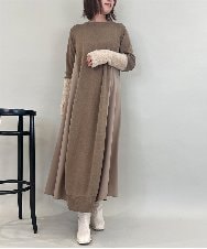 ZMECE38180 al'aise modulation(アレーズモジュレーション) 異素材切り替えニットワンピース ベージュ