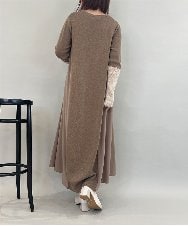 ZMECE38180 al'aise modulation(アレーズモジュレーション) 異素材切り替えニットワンピース ベージュ