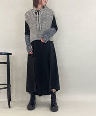 ZMECE38180 al'aise modulation(アレーズモジュレーション) 異素材切り替えニットワンピース ブラック