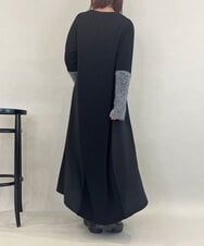 ZMECE38180 al'aise modulation(アレーズモジュレーション) 異素材切り替えニットワンピース ブラック
