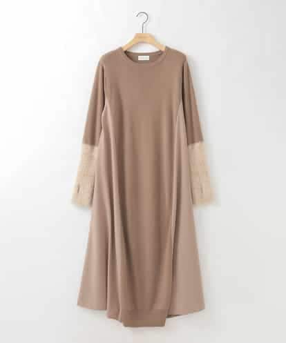 ZMECE38180 al'aise modulation 異素材切り替えニットワンピース