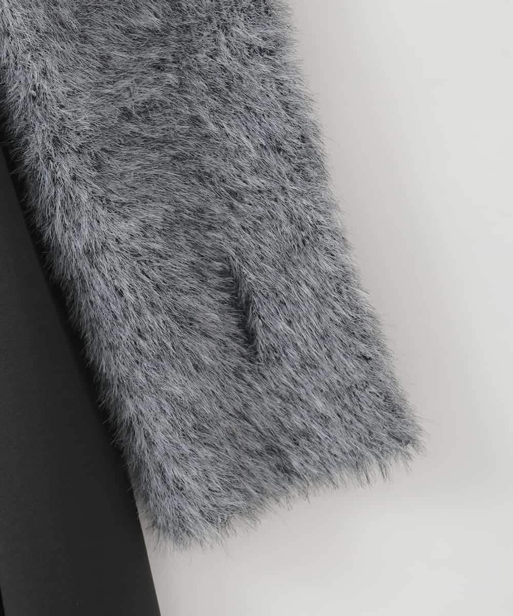 ZMECE38180 al'aise modulation(アレーズモジュレーション) 異素材切り替えニットワンピース ブラック