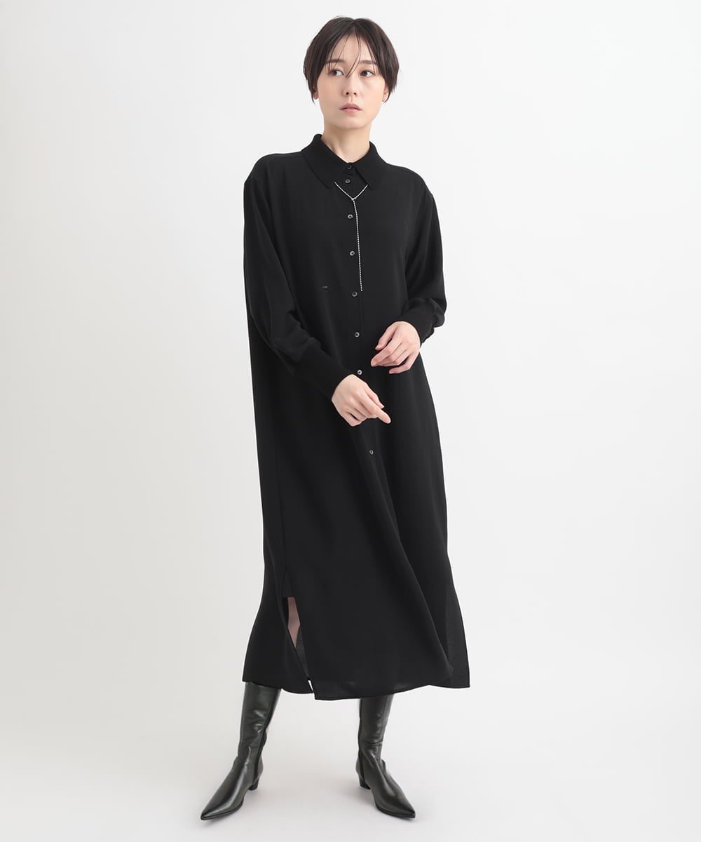 ZMEEB03220 al'aise modulation(アレーズモジュレーション) ニットジョイントワンピース ブラック