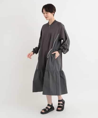 ZMEEB04168  ライトポンチ切り替えティアードワンピース