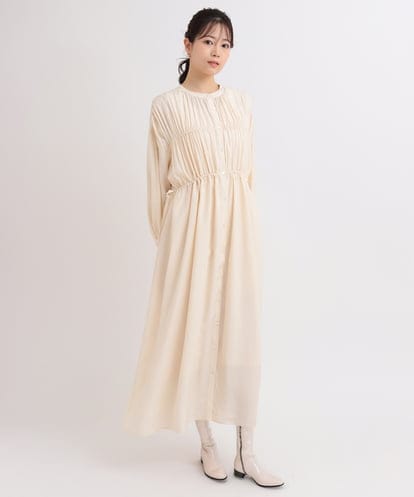 ZMEEB05168 al'aise modulation ドレープギャザーデザインワンピース