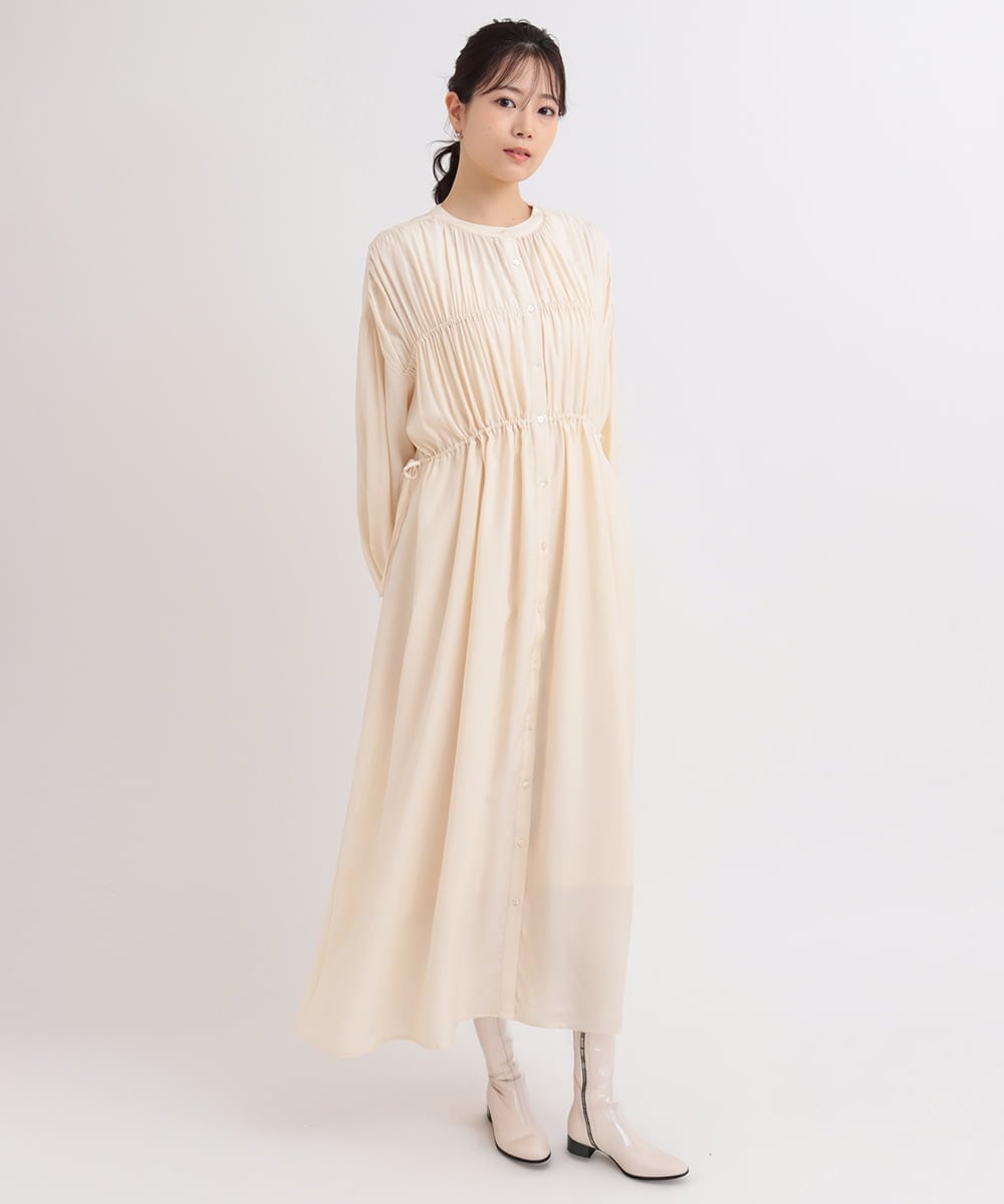ZMEEB05168 al'aise modulation ドレープギャザーデザインワンピース
