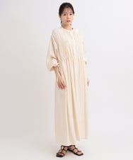 ZMEEB05168 al'aise modulation(アレーズモジュレーション) ドレープギャザーデザインワンピース ベージュ