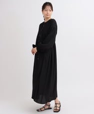 ZMEEB05168 al'aise modulation(アレーズモジュレーション) ドレープギャザーデザインワンピース ブラック