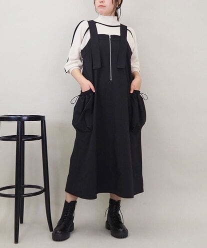 ZMEEE01160 al'aise modulation シャーリングポケットジャンパースカート