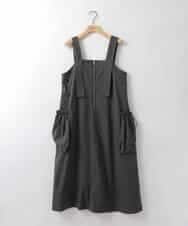 ZMEEE01160 al'aise modulation(アレーズモジュレーション) シャーリングポケットジャンパースカート ダークグレー