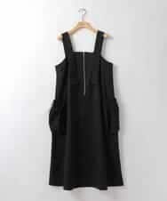 ZMEEE01160 al'aise modulation(アレーズモジュレーション) シャーリングポケットジャンパースカート ブラック