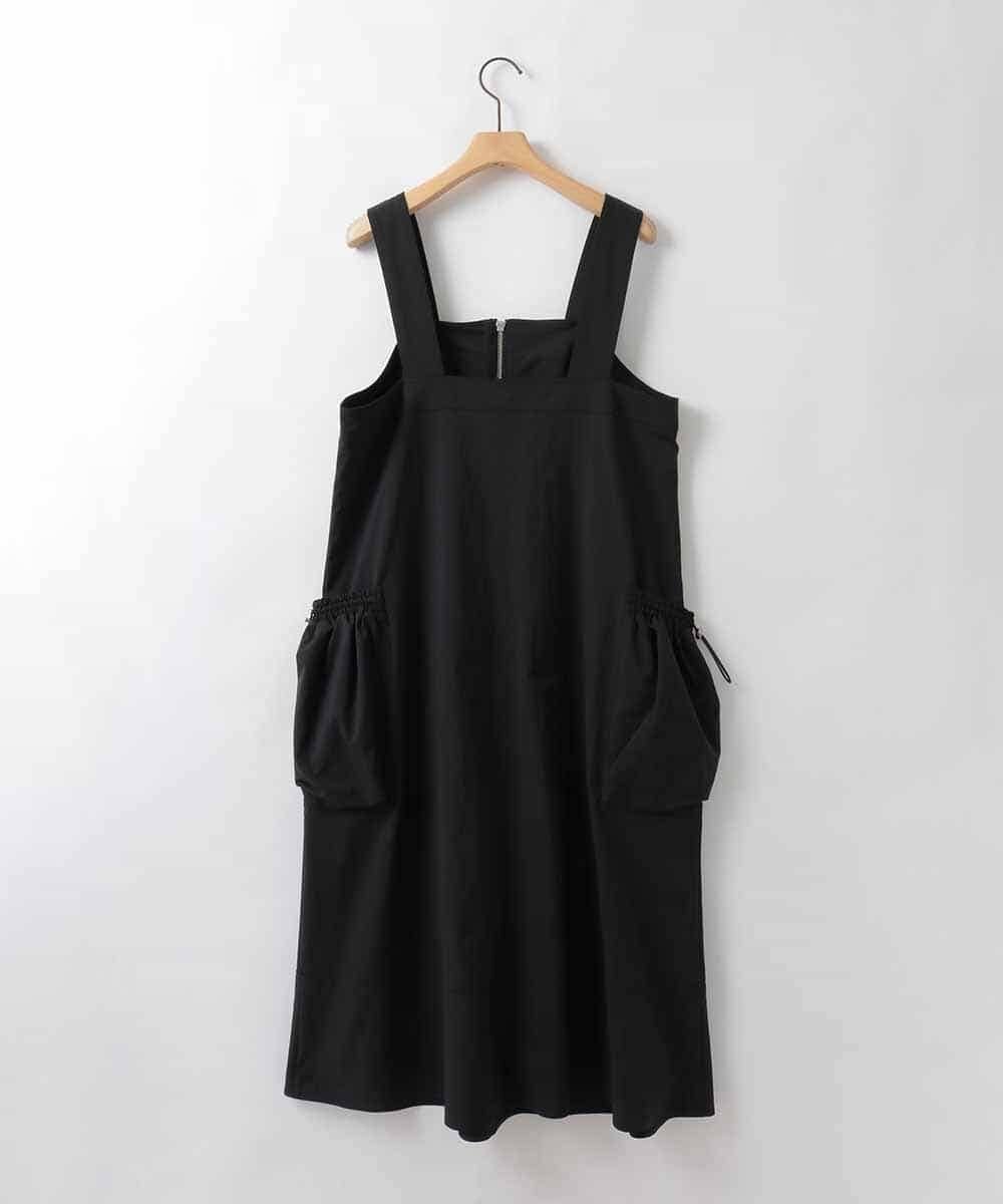 ZMEEE01160 al'aise modulation(アレーズモジュレーション) シャーリングポケットジャンパースカート ブラック