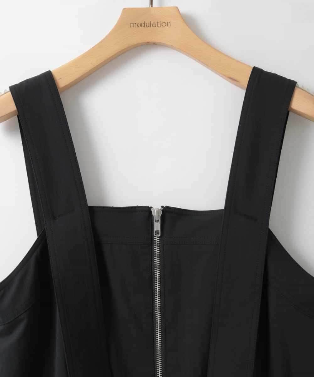 ZMEEE01160 al'aise modulation(アレーズモジュレーション) シャーリングポケットジャンパースカート ブラック