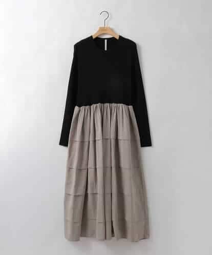 ZMEEE02170 al'aise modulation ウエスト切り替えニットジョイントワンピース