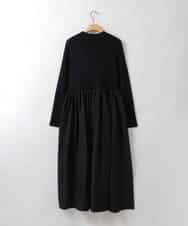 ZMEEE02170 al'aise modulation(アレーズモジュレーション) ウエスト切り替えニットジョイントワンピース ブラック