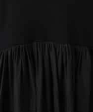 ZMEEE02170 al'aise modulation(アレーズモジュレーション) ウエスト切り替えニットジョイントワンピース ブラック