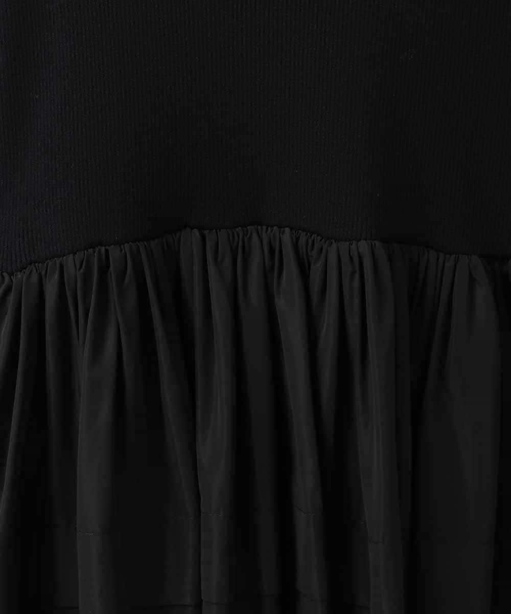 ZMEEE02170 al'aise modulation(アレーズモジュレーション) ウエスト切り替えニットジョイントワンピース ブラック