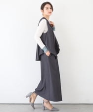 ZMEEE03150 al'aise modulation(アレーズモジュレーション) レイヤードストライプワンピース グレー