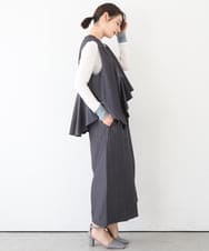 ZMEEE03150 al'aise modulation(アレーズモジュレーション) レイヤードストライプワンピース グレー