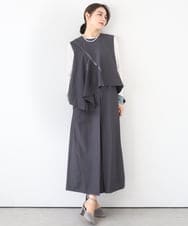 ZMEEE03150 al'aise modulation(アレーズモジュレーション) レイヤードストライプワンピース グレー