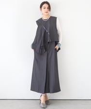 ZMEEE03150 al'aise modulation(アレーズモジュレーション) レイヤードストライプワンピース グレー